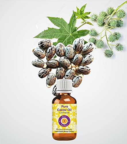 Pure Cold-Pressed Castor Oil (Ricinus communis) 100ml - Natural Therapeutic Grade with Glass Dropper for Hair Growth, Eyelash Enhancement & Skin Care