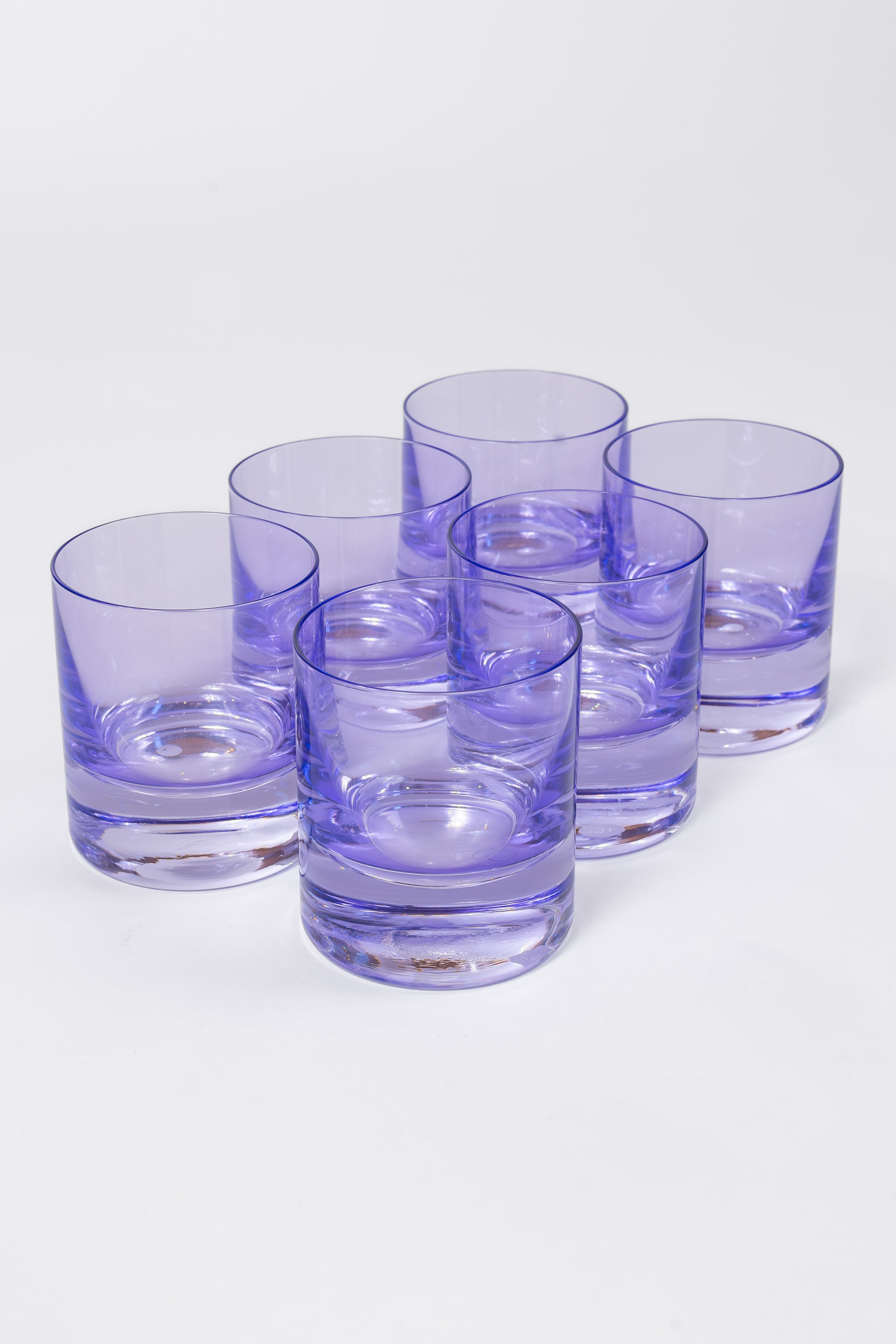 Estelle Colored Rocks Glass Set of 6 - Elegant Lavender Tumbler Glasses for Cocktails, Whiskey & Iced Drinks - Perfect for Home Bar, Parties & Gift Giving