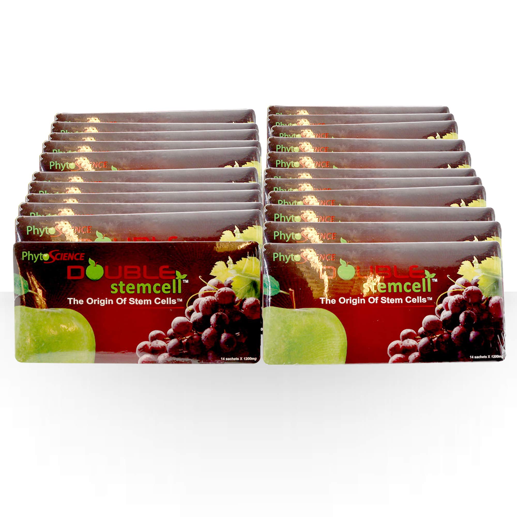 20 Pack PhytoScience Apple Grape Double Stem Cell Anti-Aging Serum - Swiss Quality Formula, Gluten-Free, GMO-Free, Vegan (280 Count) | Reduce Wrinkles & Boost Skin Radiance for Youthful Glow | Perfect for Daily Skincare Routine & Nighttime Regimen