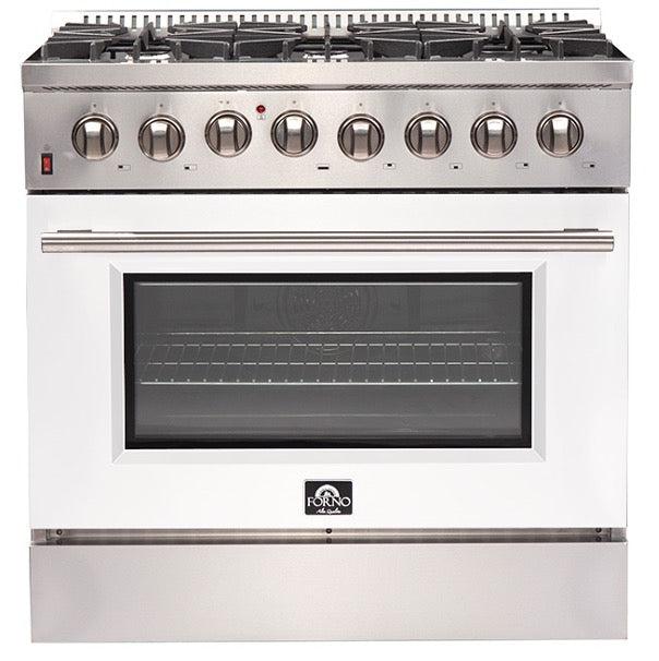 Forno Galiano Gold Professional 36-inch 5.36 cu. ft. Freestanding Dual Fuel Range - Gas Stove & Electric Oven in Stainless Steel (FFSGS6156 36) | Perfect for Home Chefs & Modern Kitchens