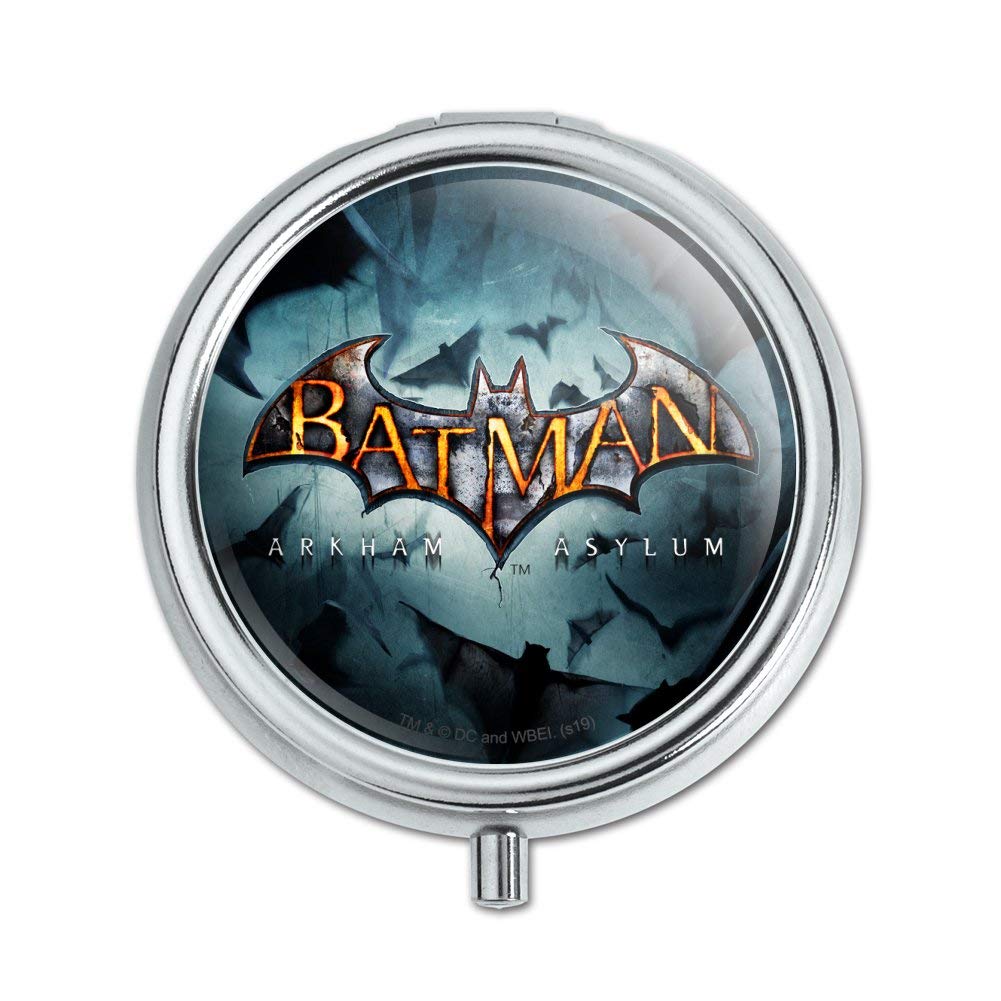 Batman Arkham Asylum Logo Pill Case - Compact Medicine Storage Box - Perfect for Travel, Work & Cosplay Accessories