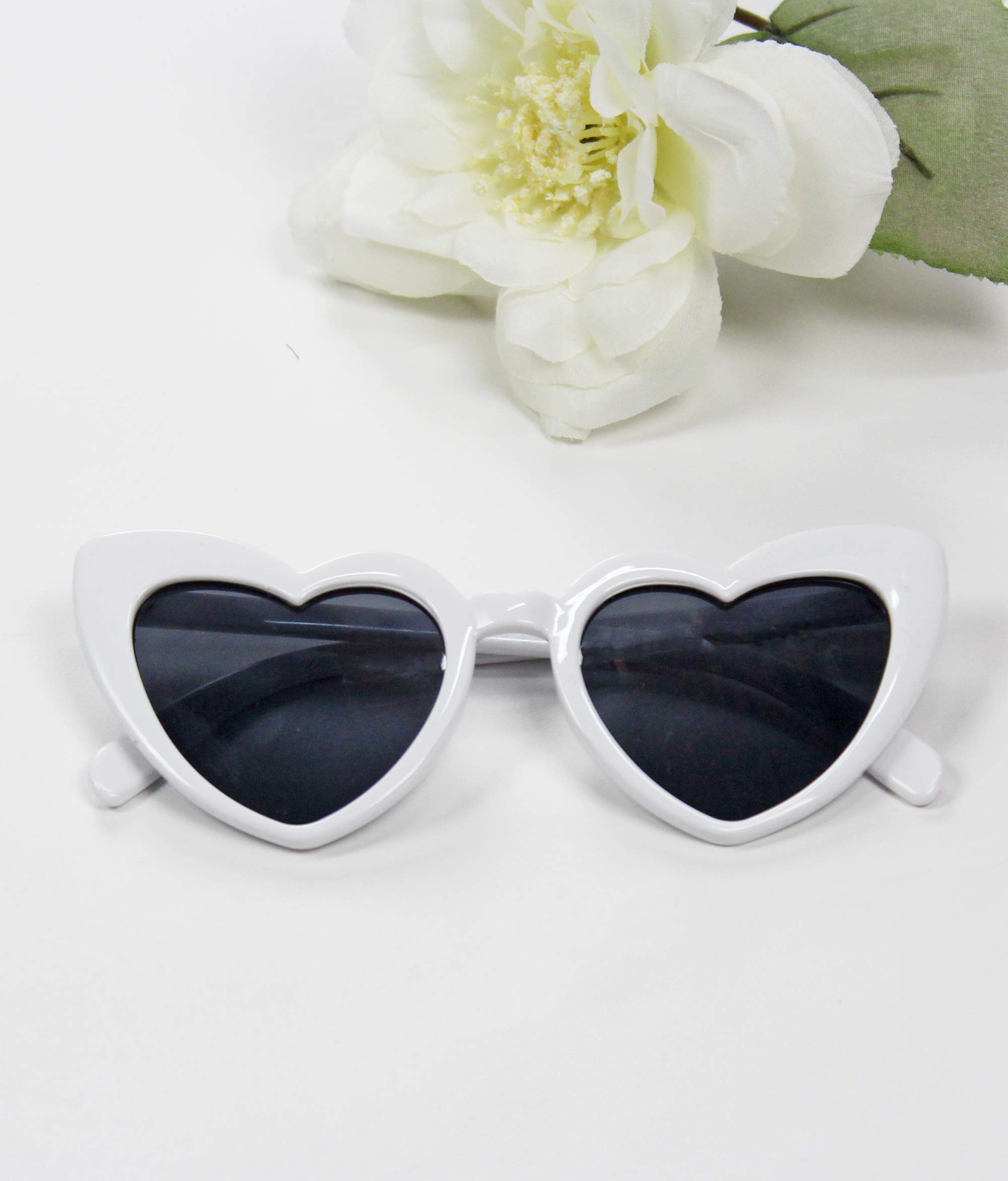 10 Pack Pink Heart Shaped Sunglasses for Women - Trendy Cat Eye Bachelorette Party Accessories - Perfect for Bridal Showers, Beach Vacations & Summer Outfits