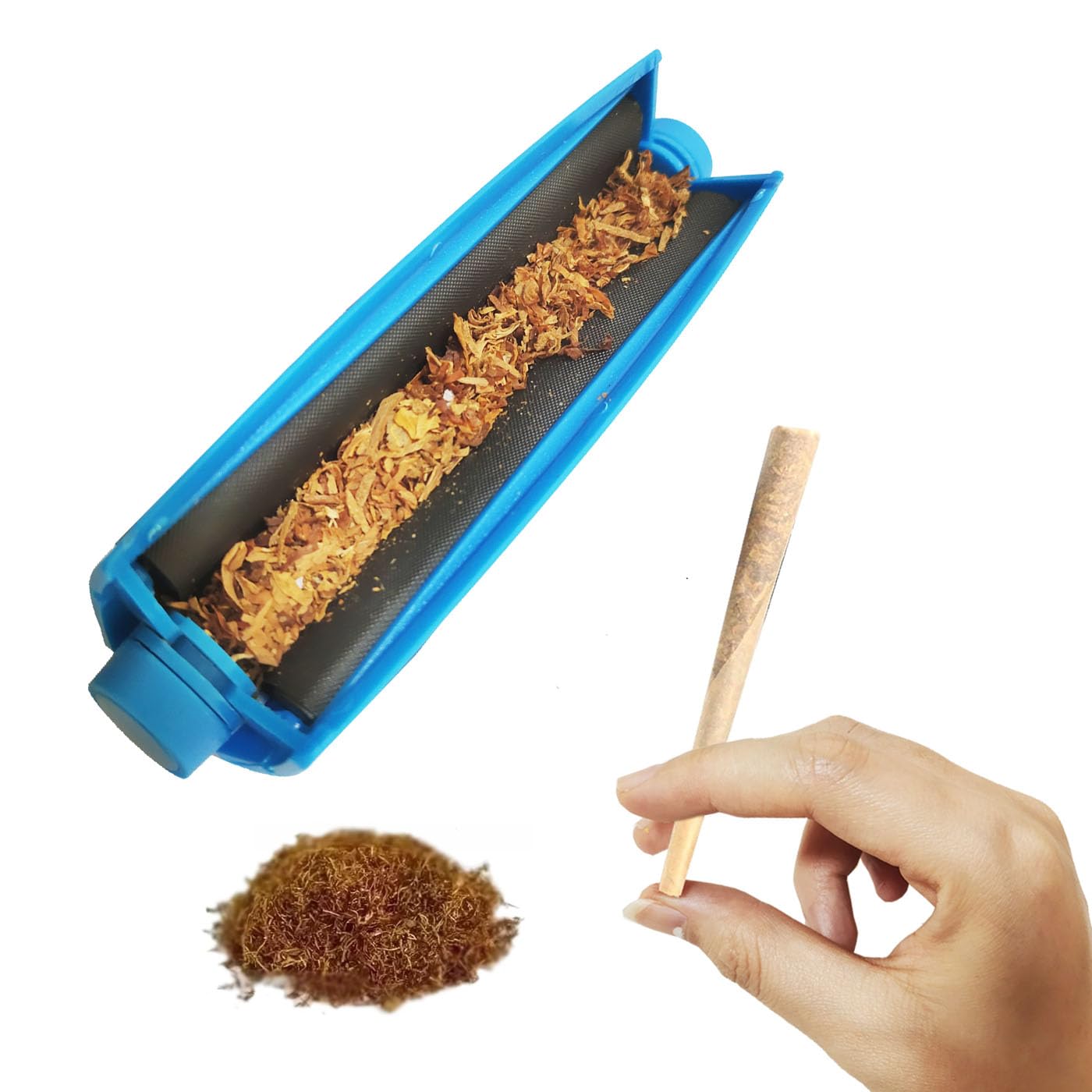VOVCIG Manual Cigarette Rolling Machine - 78MM Plastic Tobacco Roller for Perfect Handmade Cigarettes (Blue) | Ideal for DIY Smokers, Travel & Home Use