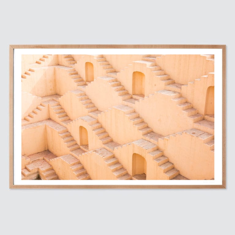 Limited Edition Jaipur Stepwell Art Print - Handmade Indian Wall Decor for Home & Office - Perfect for Living Room, Bedroom, or Gift Giving