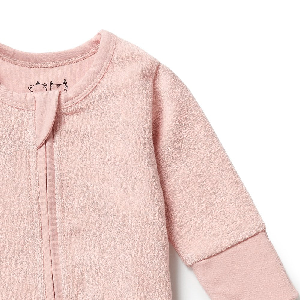 Organic Baby Terry Zipsuit - Soft 100% Cotton One-Piece Romper for Newborns & Infants | Easy Diaper Change, Perfect for Playtime & Sleep