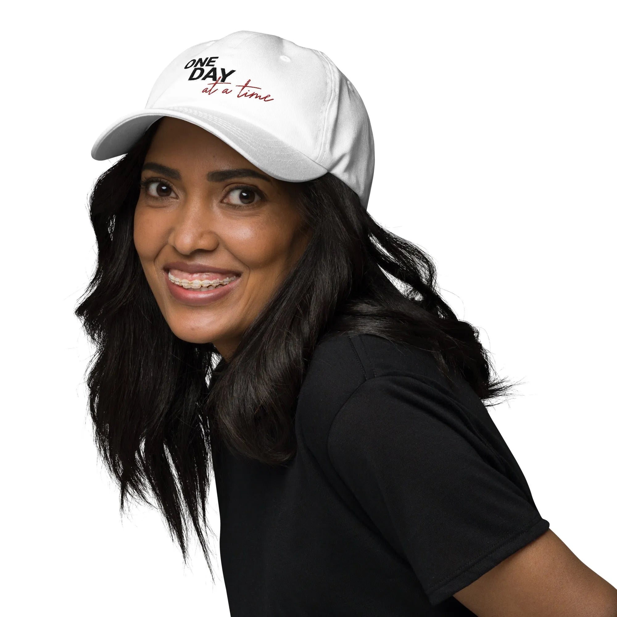 One Day At A Time Embroidered Dad Hat - Adjustable Cotton Baseball Cap for Men & Women - Perfect for Outdoor Activities, Sports & Casual Wear