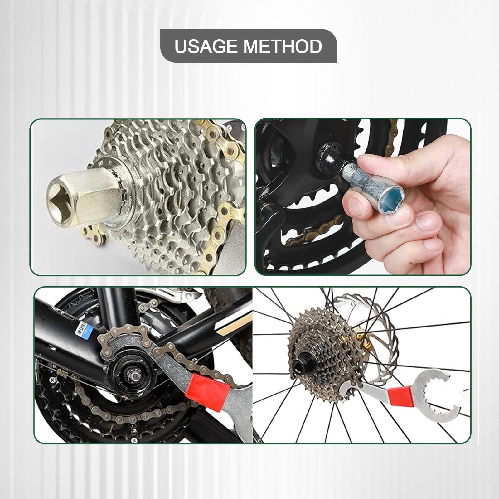 PLATEYTR 6-Piece Bike Chain Tool Kit - Professional Bicycle Cassette Remover & Sprocket Tool for Mountain & Road Bikes - Essential for Chain Maintenance, Repair & Installation - Perfect for DIY Bike Repairs & Professional Mechanics