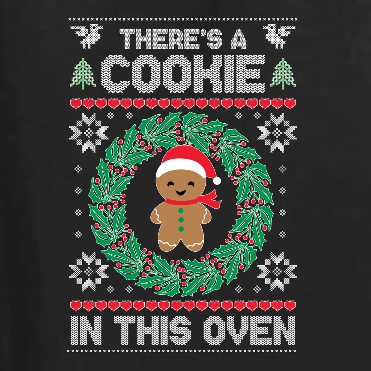 Wild Bobby 'There's a Cookie in This Oven' Pregnancy Announcement Ugly Christmas Sweater - Funny Holiday Crewneck Sweatshirt for Women & Men | Perfect for Gender Reveal Parties & Festive Family Photos
