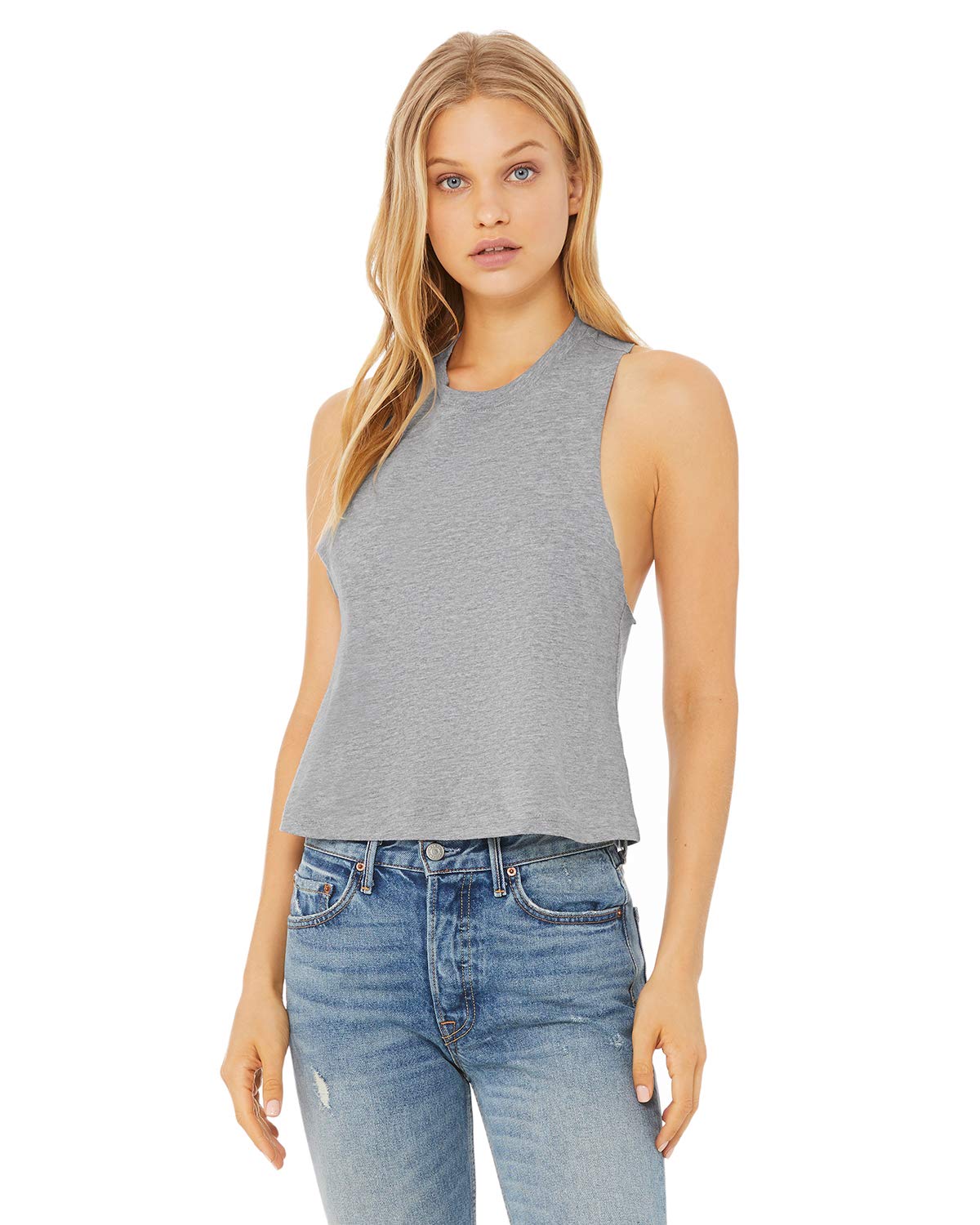 Bella Canvas 6682 Women's Racerback Cropped Tank Top - Soft Slim Fit Workout Shirt for Yoga, Gym & Casual Wear