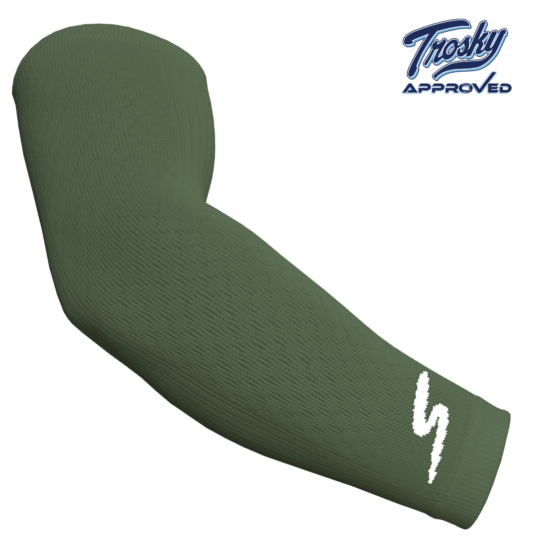 Stinger Premium Arm Sleeve - Military Green Color for Sports, Outdoor Activities & UV Protection | Compression Fit for Basketball, Running, Cycling & Workout