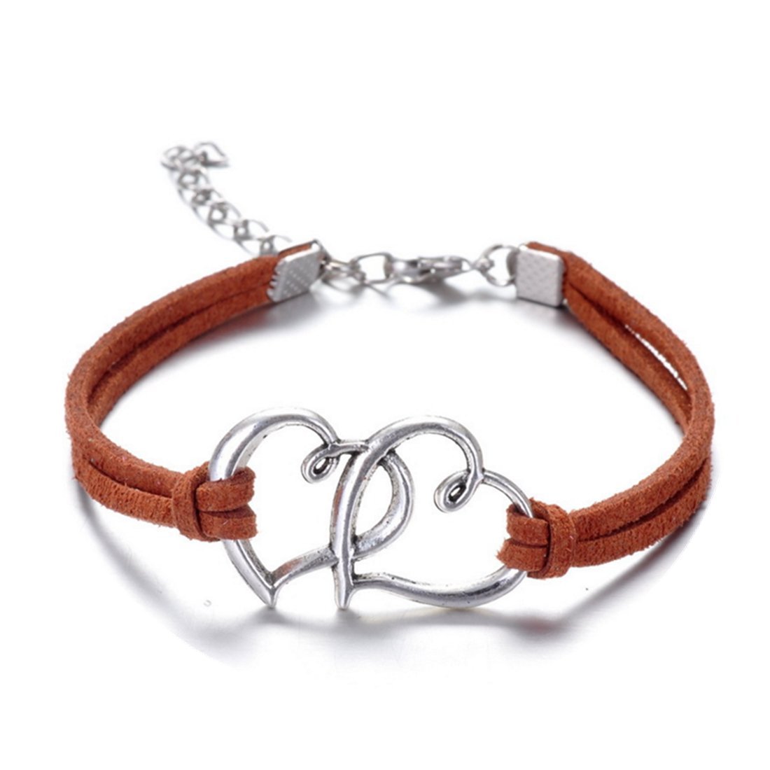 Double-Heart Adjustable Metal Bracelet - Romantic Love & Friendship Jewelry Gift for Her - Perfect for Valentine's Day, Anniversary, Birthday & Everyday Wear