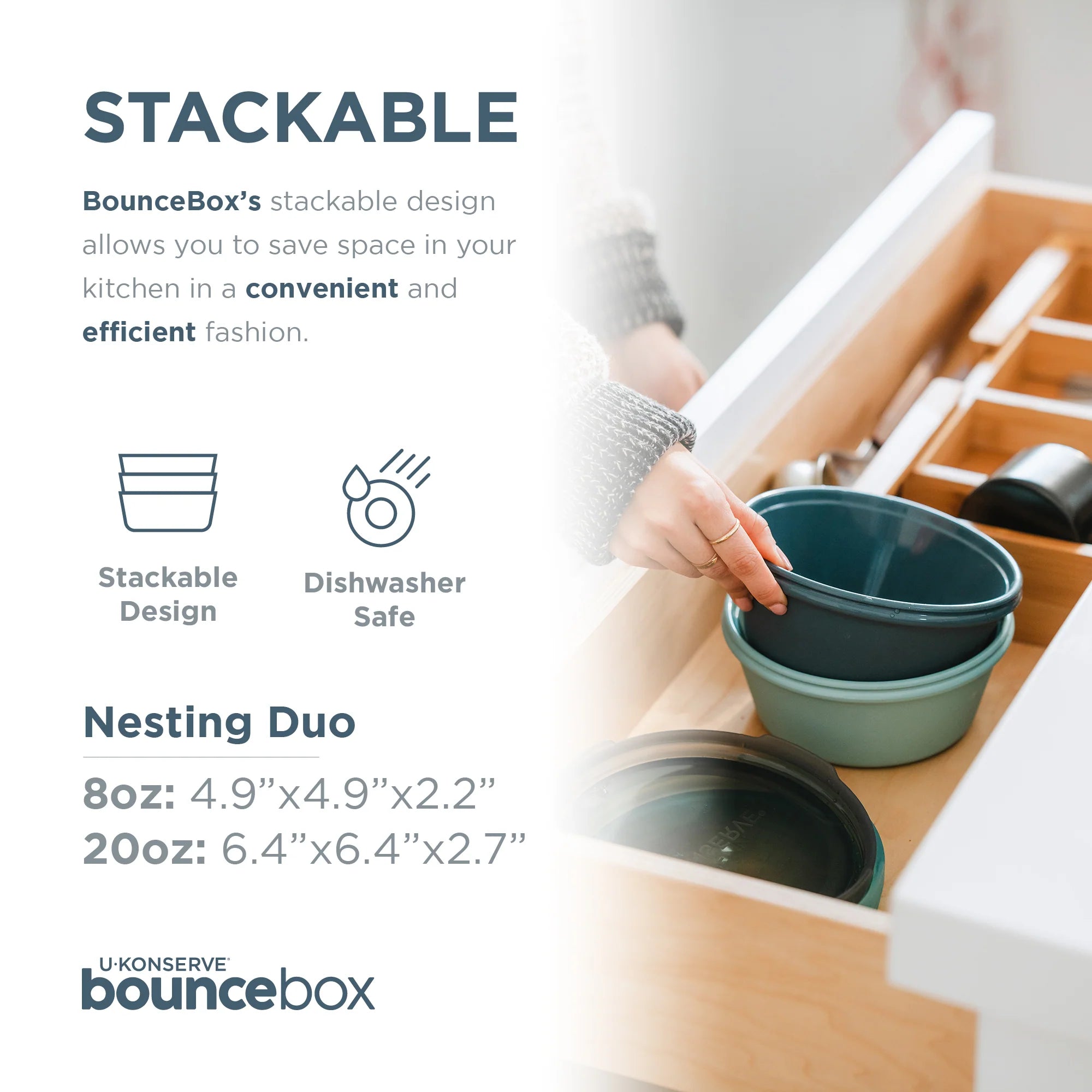U Konserve Leak Proof Silicone Bouncebox - Reusable Food Storage Container for Lunch, Snacks & Meal Prep | Eco-Friendly, Microwave & Dishwasher Safe | Perfect for School, Office & Outdoor Activities