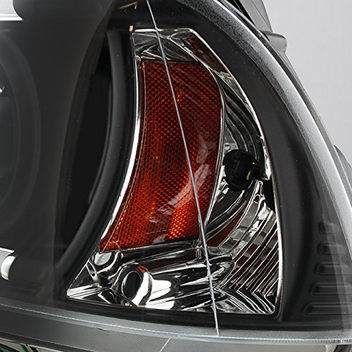 AKKON Black Bezel LED Daytime Running Lights Tube/Strip for 2011-2014 Dodge Charger - Halogen Type Projector Headlights (LH+RH Pair) - Upgrade Your Ride with Enhanced Visibility & Style