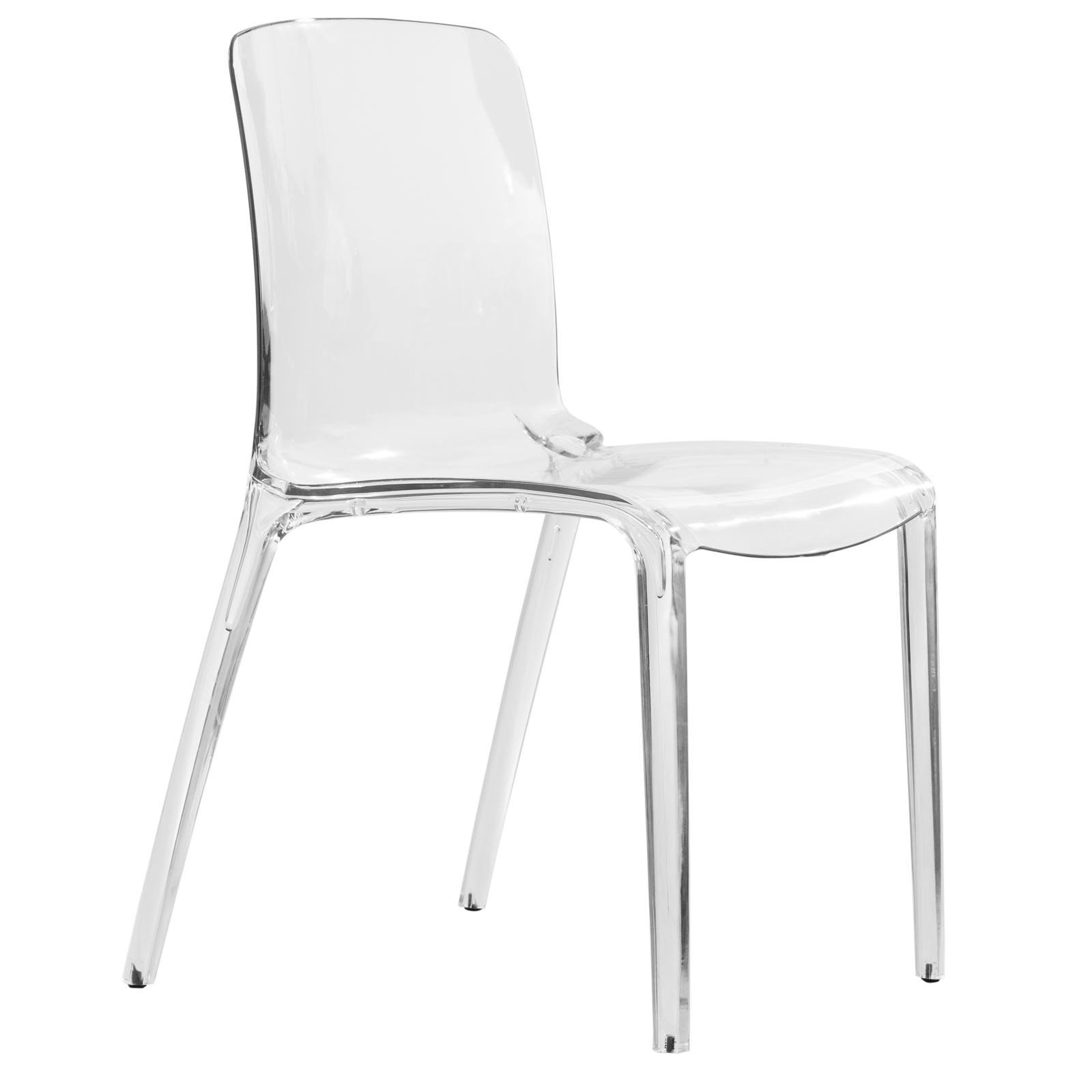 LeisureMod Adler Mid-Century Modern Dining Chair - Clear Acrylic Contemporary Design for Kitchen, Dining Room & Home Decor | Perfect for Modern Interior Design, Small Spaces & Open Concept Living Areas