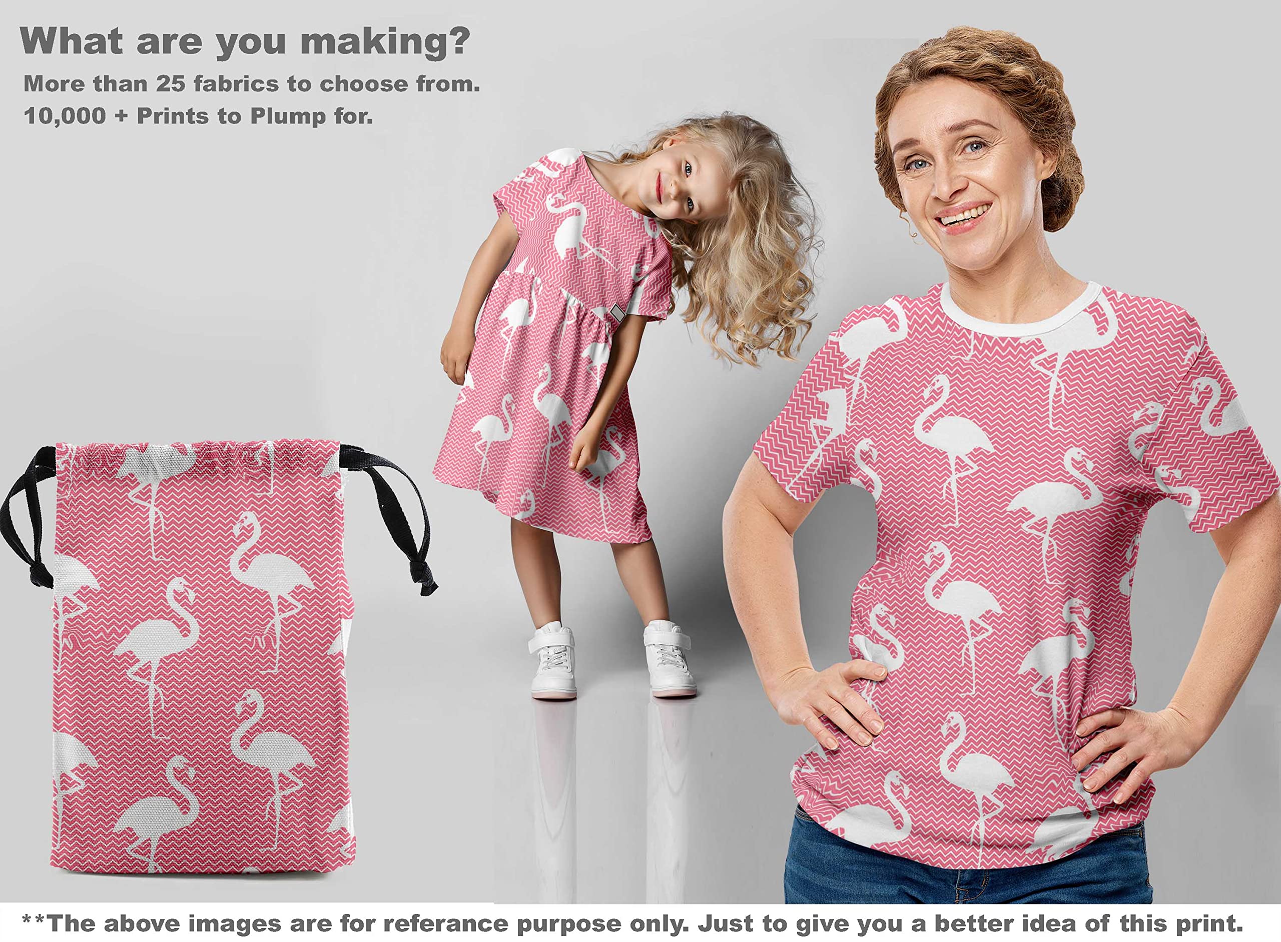 oneOone Rayon Pink Flamingo Print Fabric - 56 Inch Wide for DIY Clothing, Sewing Projects & Home Decor | Soft, Lightweight Material for Dresses, Quilts & Crafts