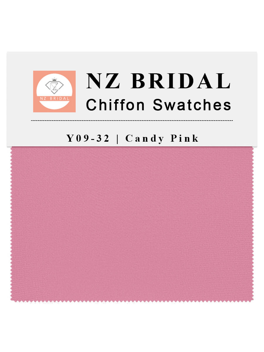 Premium Candy Pink Chiffon Fabric Swatch Samples - Soft, Lightweight & Sheer Material for Dresses, Scarves & DIY Craft Projects