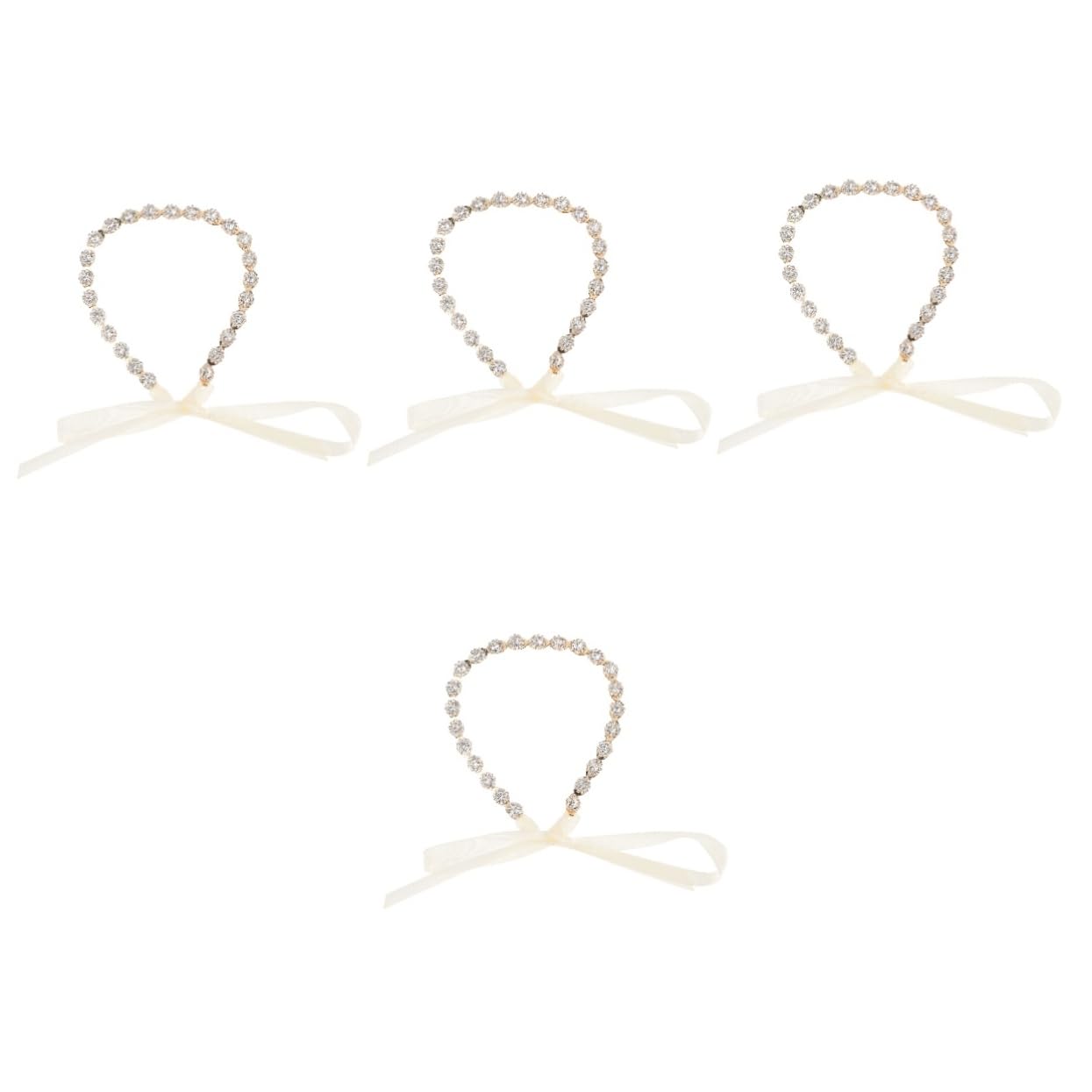 4pcs Rhinestone Headbands for Women - Crystal Leaf Wedding Hair Accessories, Bridal Tiara & Head Chain - Elegant Hairpiece for Bride, Flower Girl & Special Occasions (Wedding, Prom, Party, Pageant)