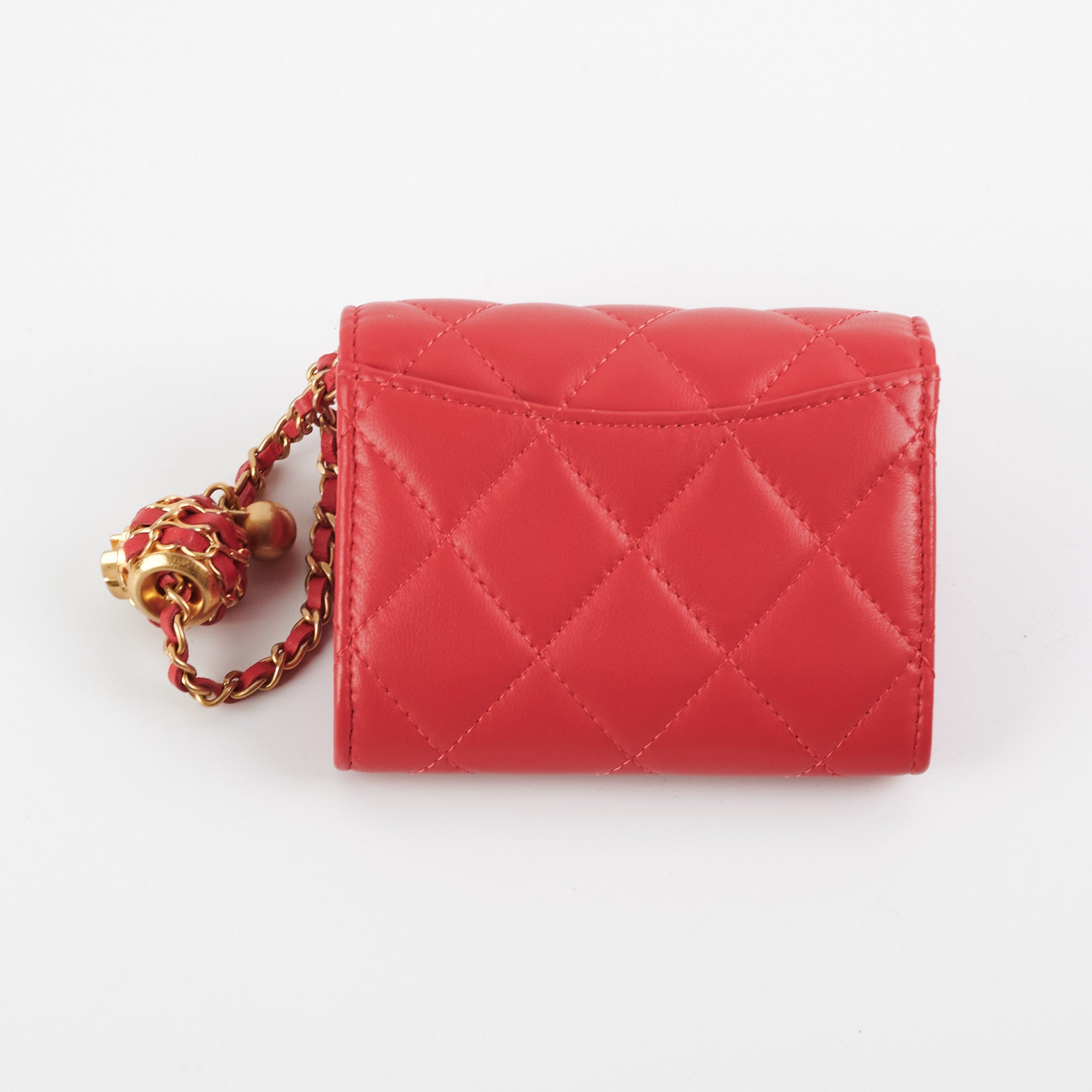 Chanel Micro Bag Pearl Crush Red Crossbody Bag - Luxury Designer Handbag for Women, Perfect for Parties, Dates & Special Occasions