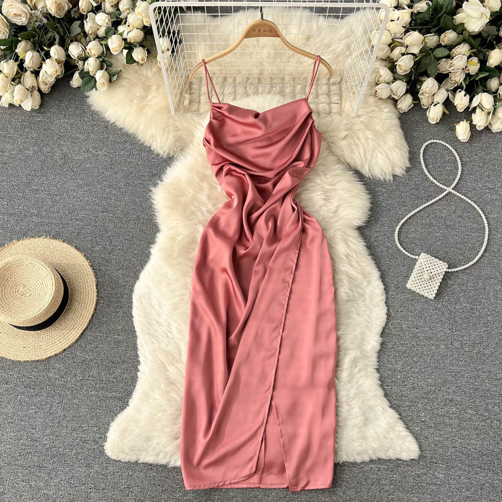 Sexy Fairy Sheath Dress with High Slit & Spaghetti Straps - Elegant Evening Gown for Women | Perfect for Prom, Cocktail Parties & Date Nights