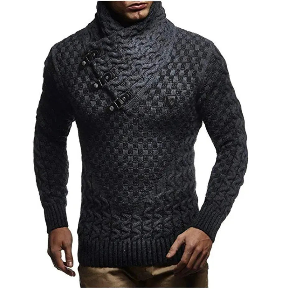 Premium Men's Turtleneck Sweater - Soft Winter Knit Pullover for Business Casual & Outdoor Activities