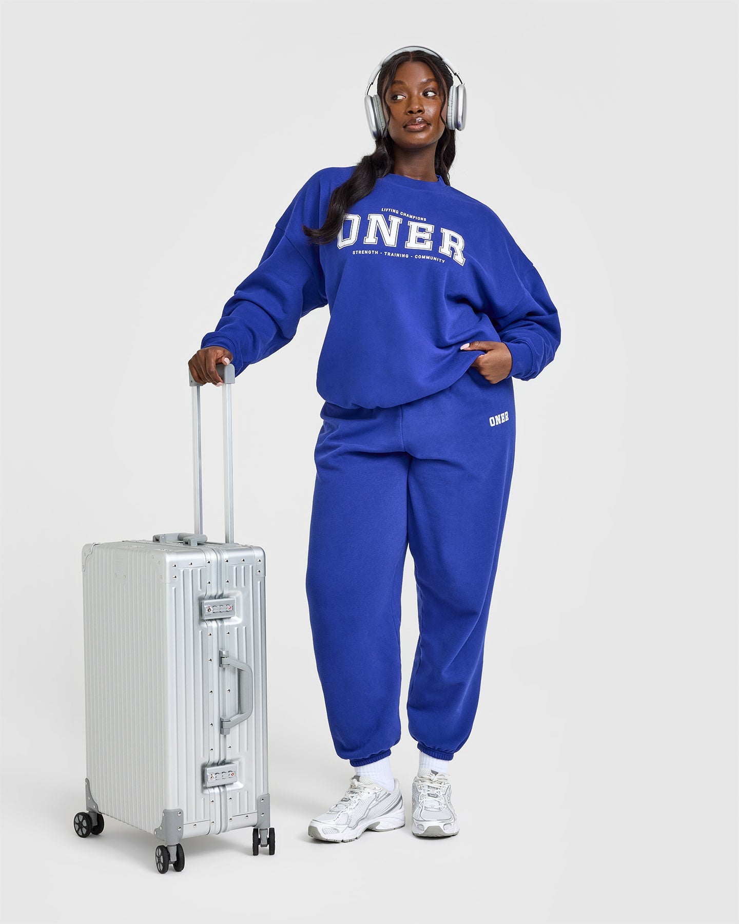 Mid Weight Sweatshirt with Printed Logo | Space Blue | Comfortable Casual Wear for Men & Women | Perfect for Everyday Outfits, Lounging and Light Outdoor Activities