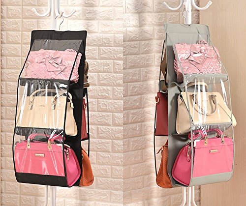 Hanging Handbag Organizer - 6 Large Pockets Dustproof Purse Storage for Closet & Wardrobe | Perfect for Handbags, Clutches & Accessories Organization
