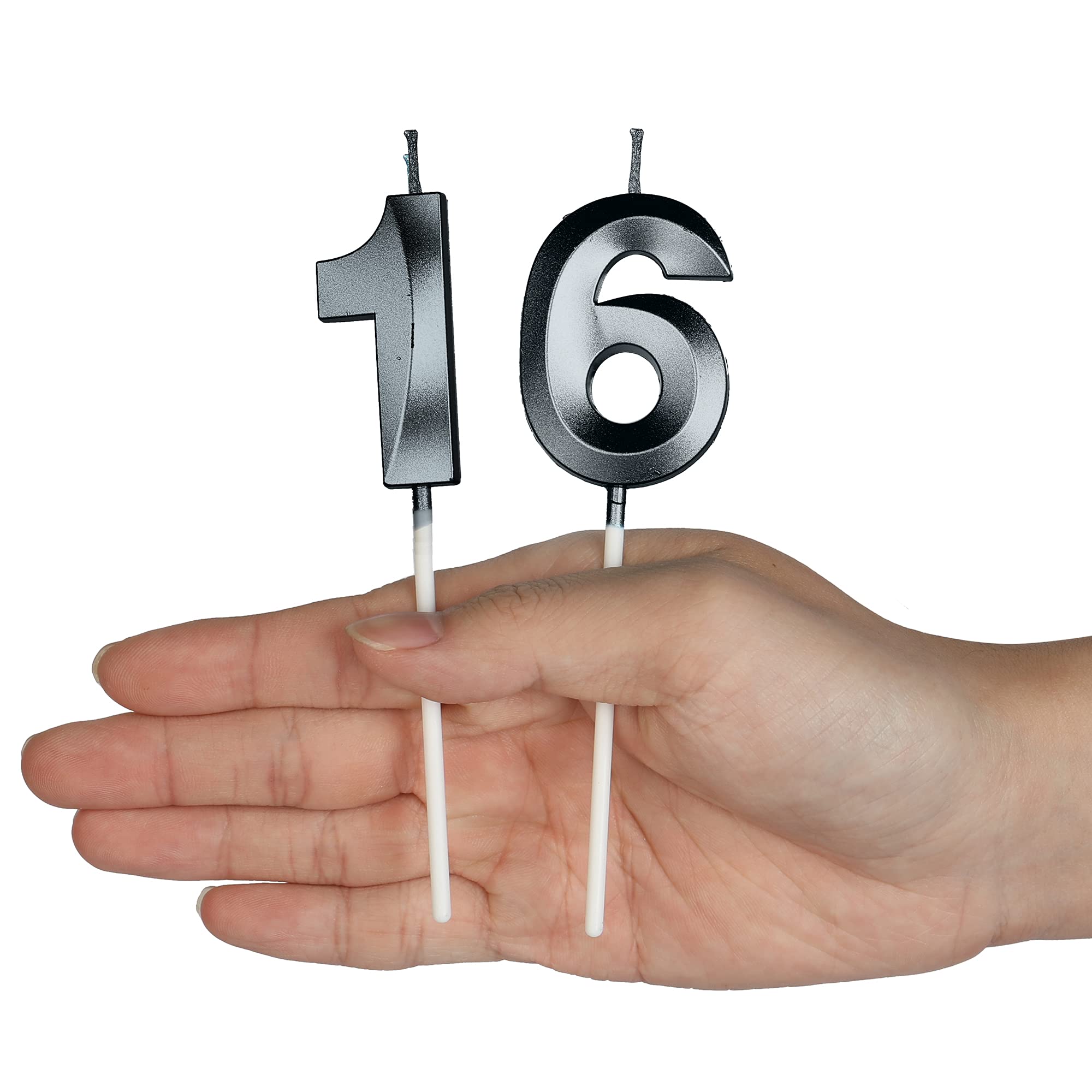 Black 55th Birthday Candles for Cakes - Number 55 Glitter Cake Topper for Anniversary, Wedding & Party Decorations - Perfect for Birthday Celebrations, Milestone Parties & Special Occasions