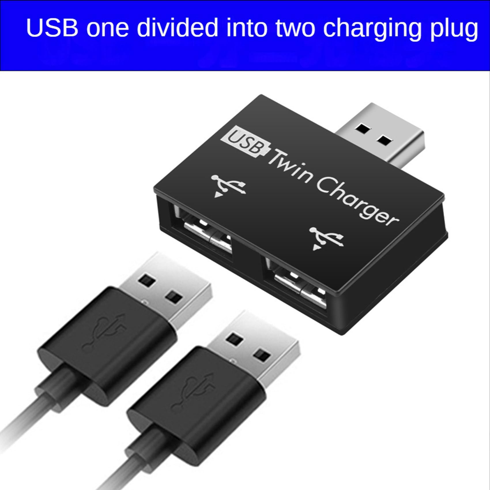 Casstad 2-Port USB Hub Charger for Phone & Computer - Travel & Office Use