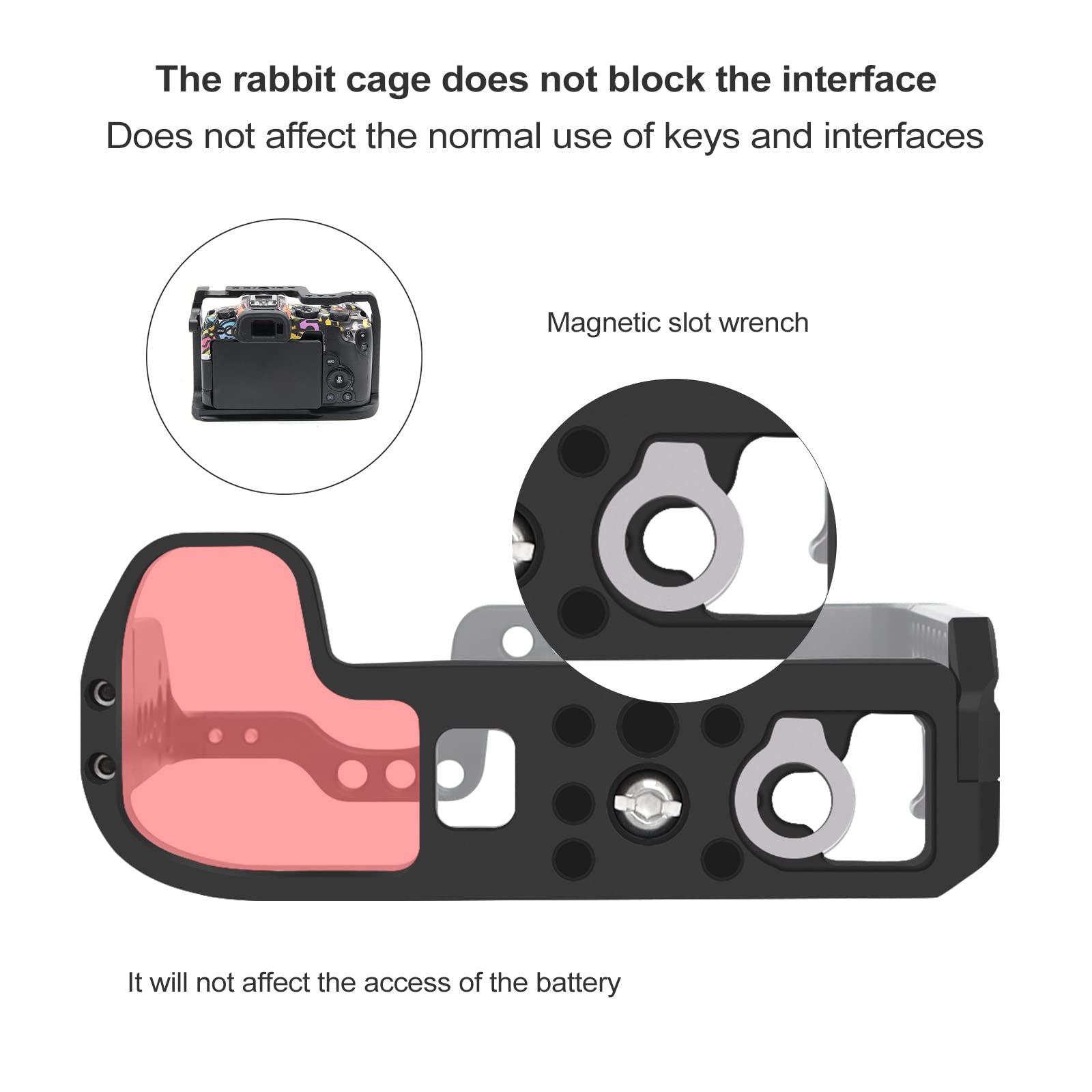 Canon EOS RP Camera Cage - Metal Rig with Cold Shoe Mount for DSLR Video Shooting, Vlogging & Photography Accessories | Perfect for Travel, Studio & Outdoor Filmmaking
