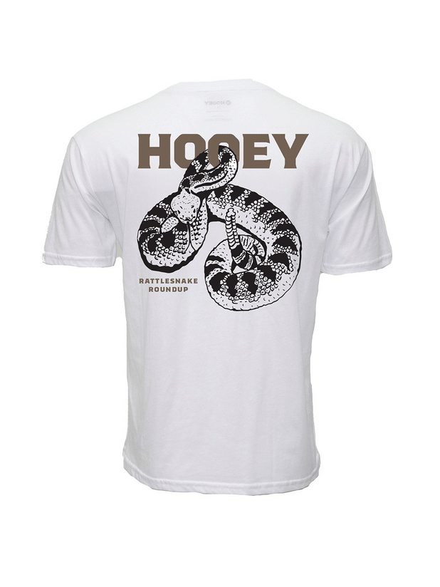 Hooey HT1892WH Men's Rattler T-Shirt - White Cotton Tee for Casual Wear & Outdoor Activities