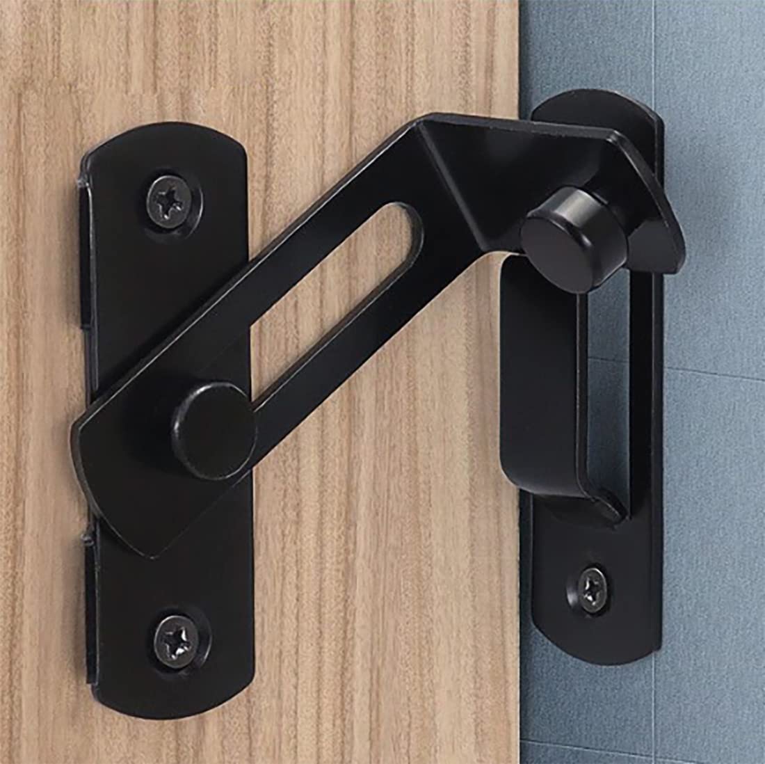 90 Degree Stainless Steel Flip Door Sliding Latch - Extra Large 37MM Safety Door Lock with Brushed Finish | Right Angle Curved Door Buckle for Cabinet, Wardrobe, Storage Box & Home Security