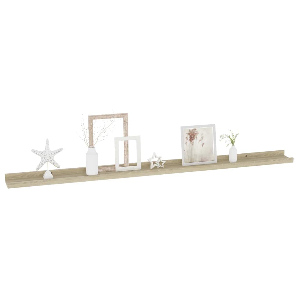 vidaXL Modern Wall Shelves Set of 4 - Sturdy MDF Floating Shelves in Sonoma Oak Finish - Easy to Assemble - Perfect for Home Office, Living Room & Bedroom Storage - Space-Saving Wall Decor & Organization Solution