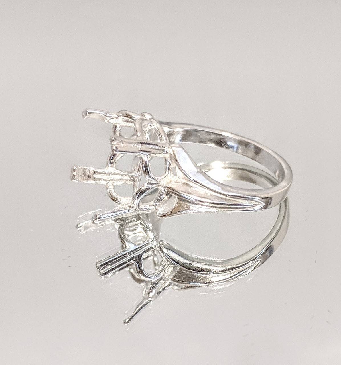 10x8mm & 20x15mm Oval Solid Sterling Silver or 14kt Gold Regalle Ring Setting - Size 7 (163537/143537) - Perfect for Engagement Rings, Wedding Bands & Jewelry Making