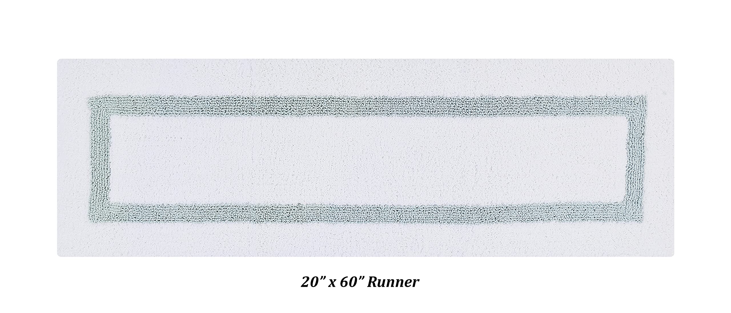 Better Trends 100% Cotton Hotel Collection Bath Mats Set - Ultra Absorbent, Reversible & Machine Washable 5-Piece Bathroom Rug Set (Gray & White) for Toilet Base, Tub Runner & Shower - Luxury Spa & Guest Bathroom Decor