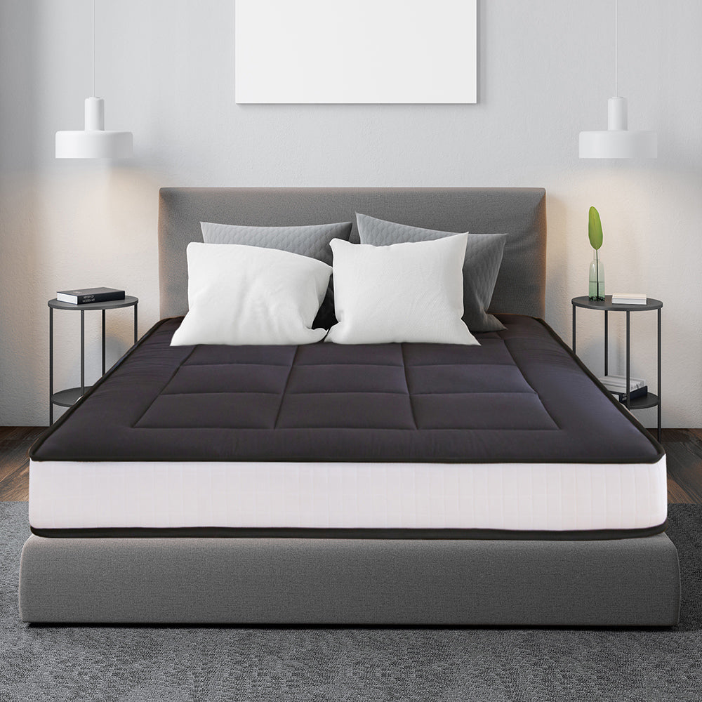 MAXYOYO Padded Japanese Floor Mattress - Black Foldable Roll Up Futon for Bedroom, Guest Room & Travel | Comfortable Floor Sleeping Mat for Adults & Kids