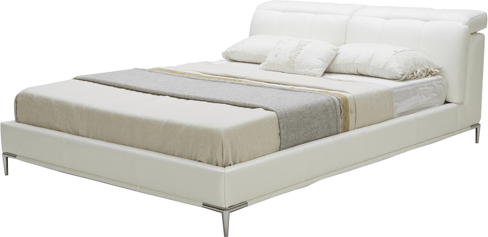 EMF KTOUCH B526 Modern Upholstered Platform Bed with Adjustable Headrests - Queen Size Bed Frame for Bedroom, Guest Room & Small Spaces - Easy Assembly & Sturdy Support