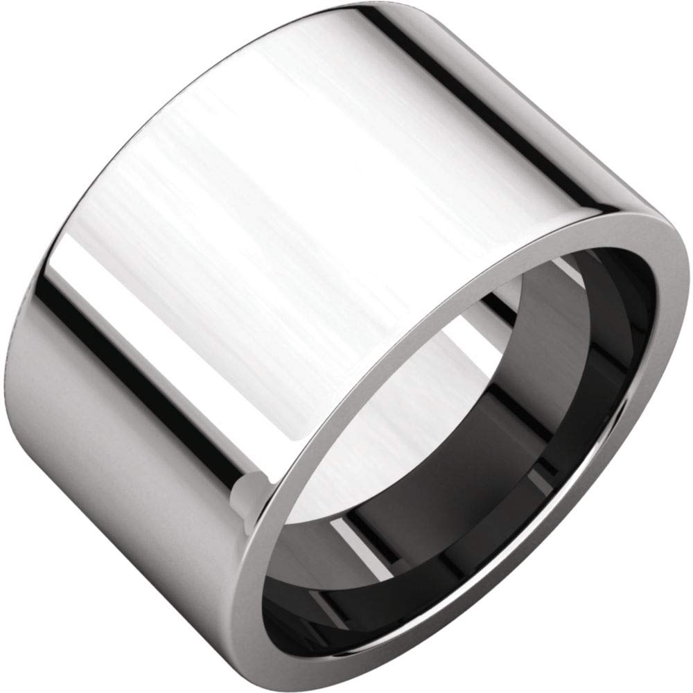 925 Sterling Silver 12mm Flat Comfort Fit Men's Wedding Ring Band - Size 11 | Classic & Durable for Everyday Wear | Perfect for Weddings, Anniversaries & Special Occasions