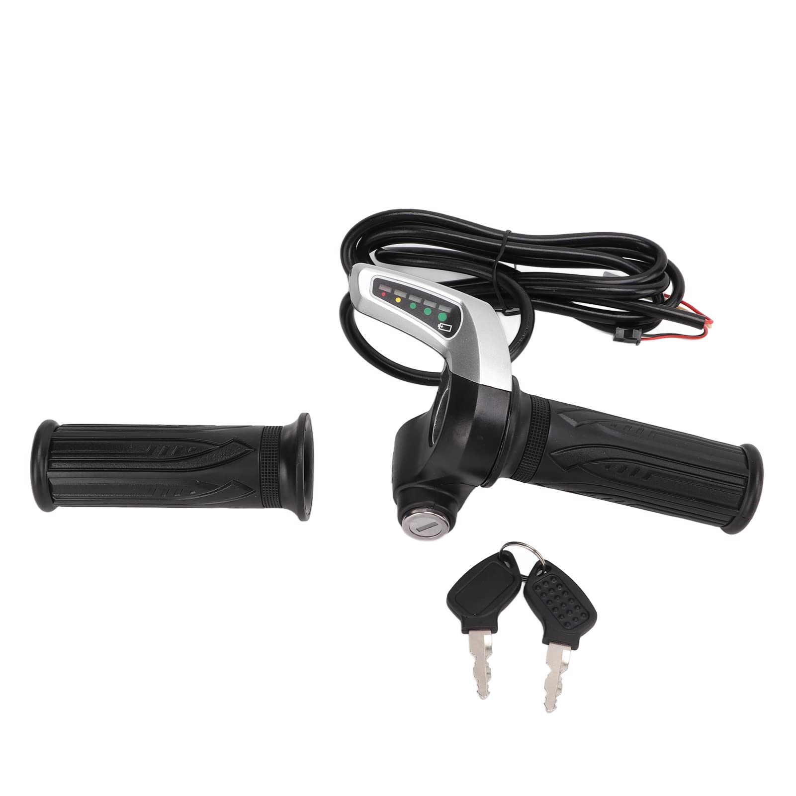 SOONALL Universal E-Bike Throttle Grip with LED Display & Power Key Locker - Electric Bike & Scooter Twist Grip Accelerator for Commuting & Outdoor Adventures