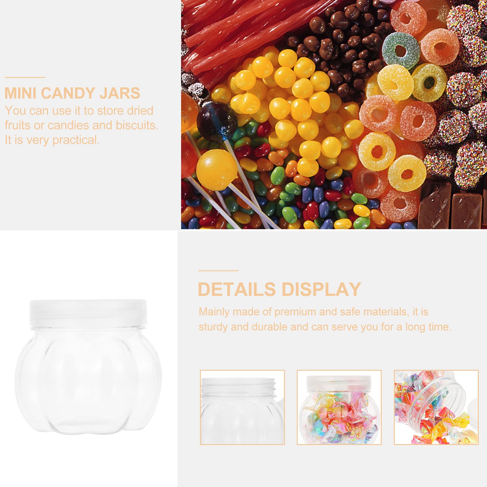 12-Piece Pumpkin-Shaped Cookie Jars Set with Airtight Lids – 150ml Plastic Food Storage Containers for Kitchen Counter, Candy Buffet & Dry Food Organization – Perfect for Cookies, Snacks, Baking Supplies & Party Decor