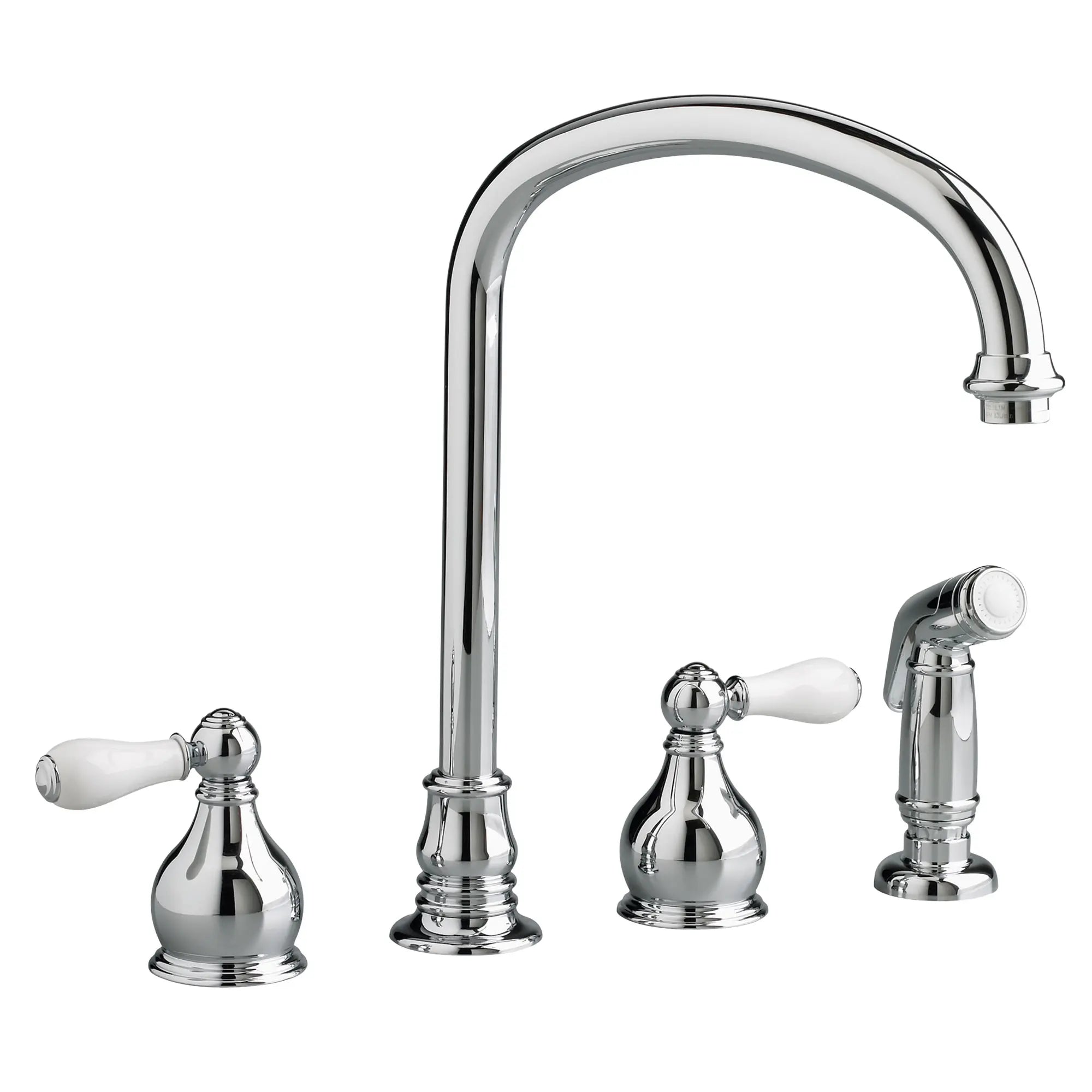 Hampton 2 Handle High Arc Pull Down Kitchen Faucet with Side Sprayer - Brushed Nickel - Perfect for Modern Farmhouse & Large Sink Areas