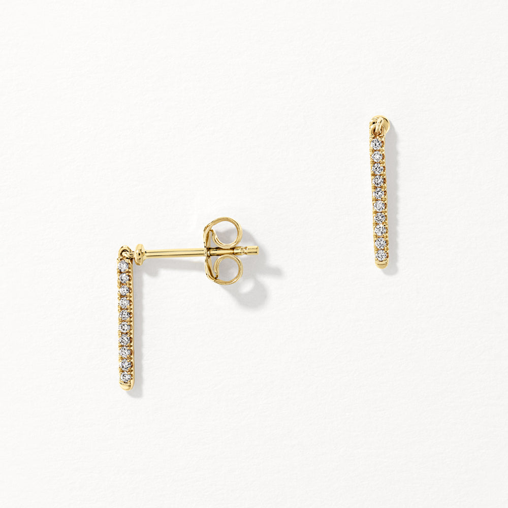 10k Gold Lab-Grown Diamond Stud Earrings | Elegant Drop Bar Design for Women | Perfect for Weddings, Parties & Everyday Wear
