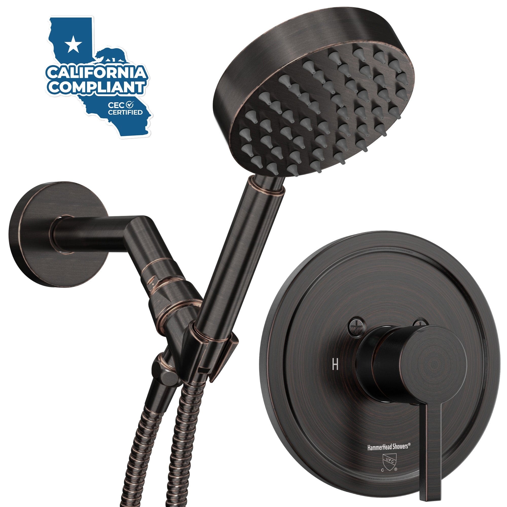 Premium All-Metal Low Flow Handheld Shower Head Set - 1.8 GPM Water Saving Complete Shower System with Valve & Trim Kit - Perfect for Bathroom Renovation & Water Conservation