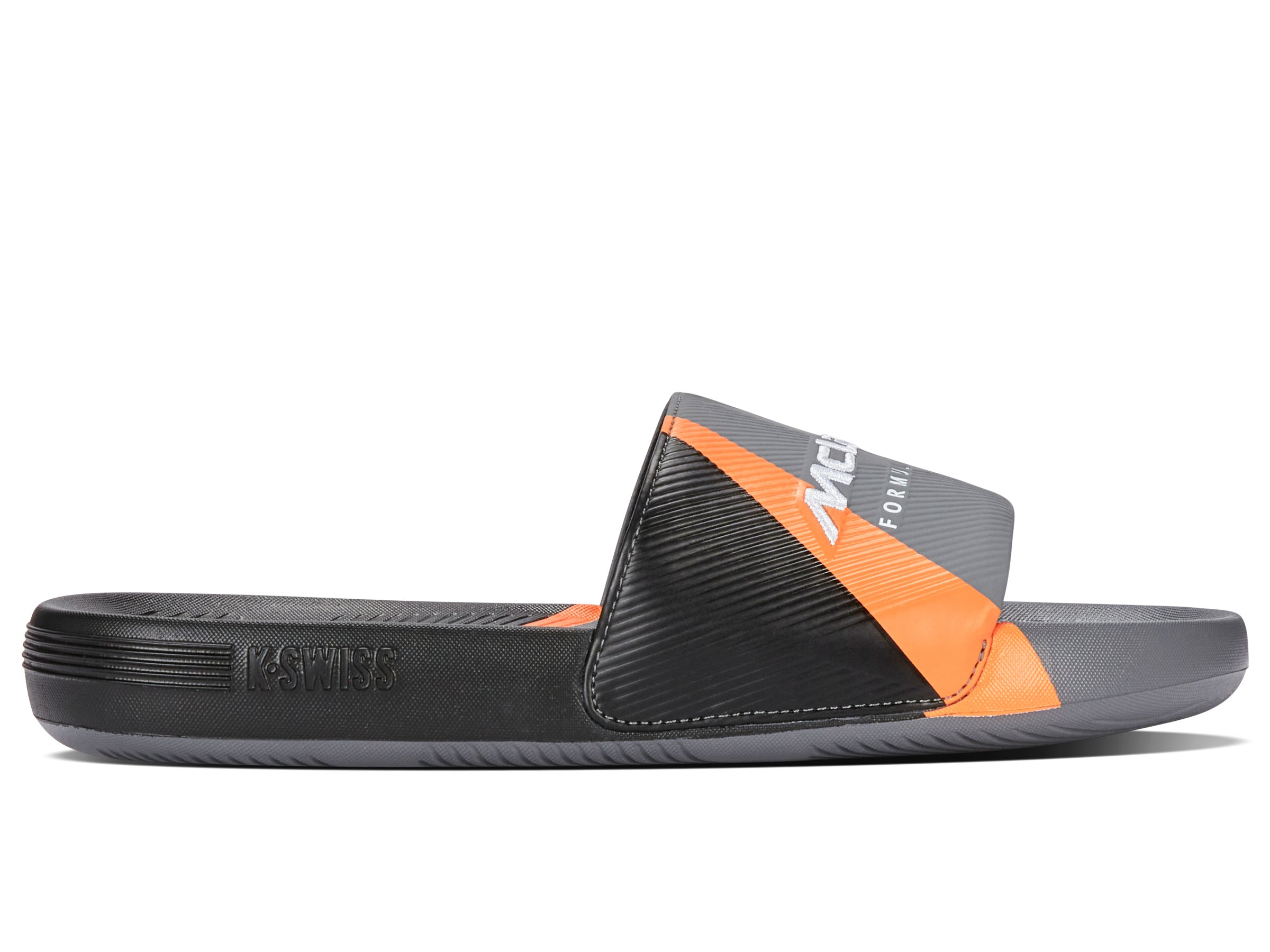 McLaren F1 Team Slide Sandals - 94422 090 M | Anthracite/Black/Papaya Color | Comfortable & Stylish for Casual Wear, Beach, Poolside, and Everyday Use