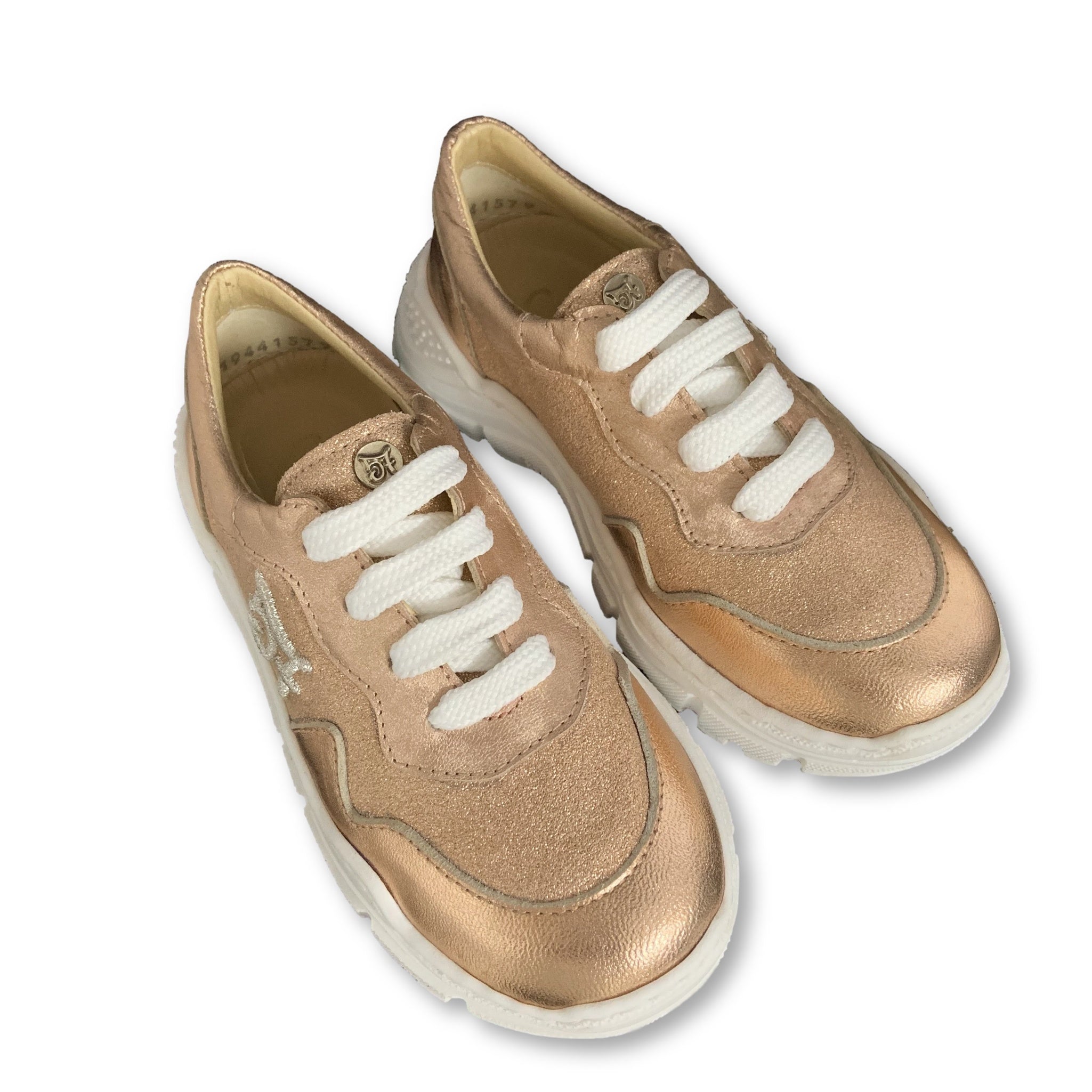 Rose Gold Sparkle Grandpa Sneakers for Men - Vintage Retro Fashion Shoes with Glitter Details - Perfect for Casual Wear, Costume Parties & Themed Events