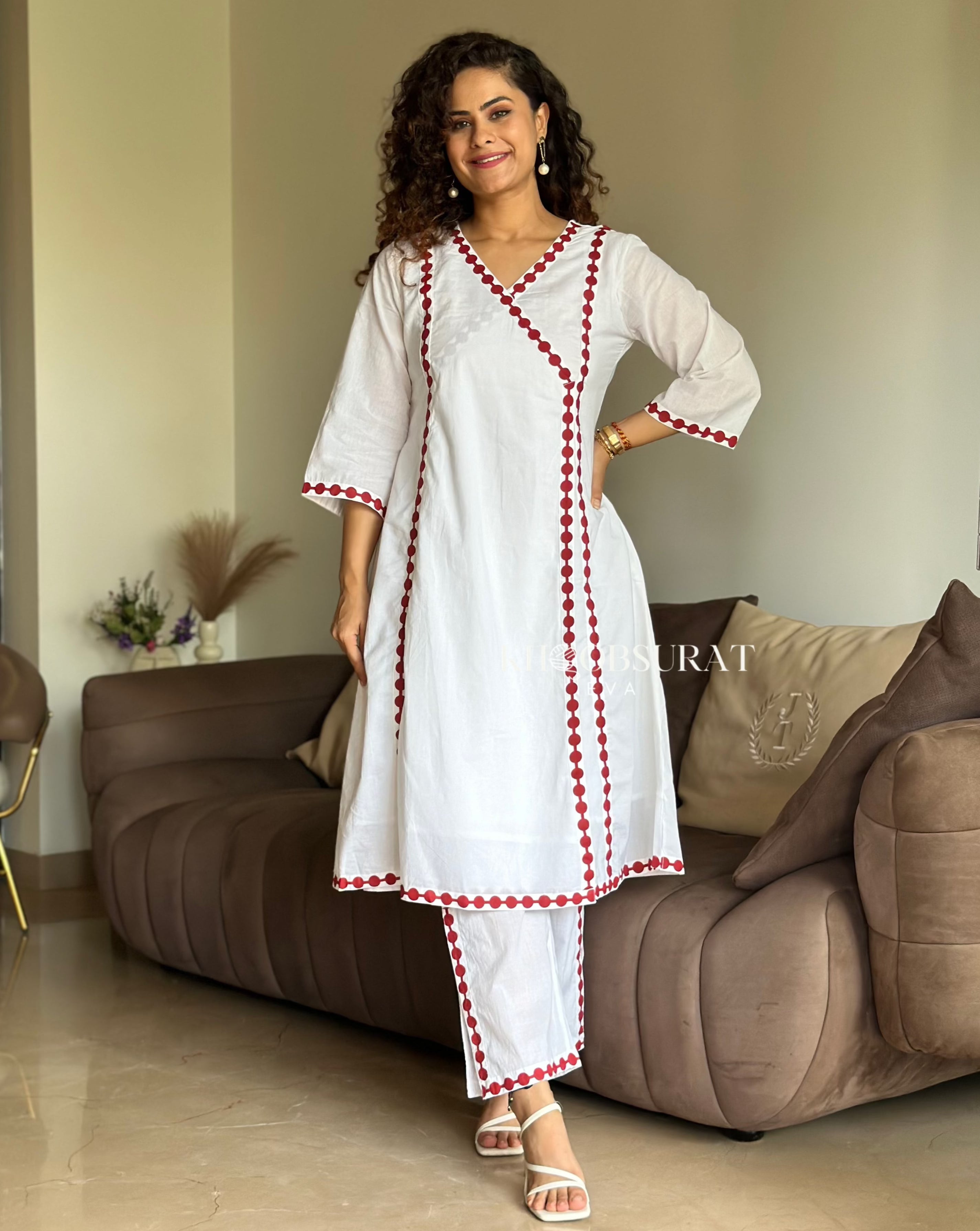 Stylish Layered Cotton Love Kurta Set for Women - Comfortable & Trendy Ethnic Outfit - Perfect for Festivals, Weddings & Casual Wear