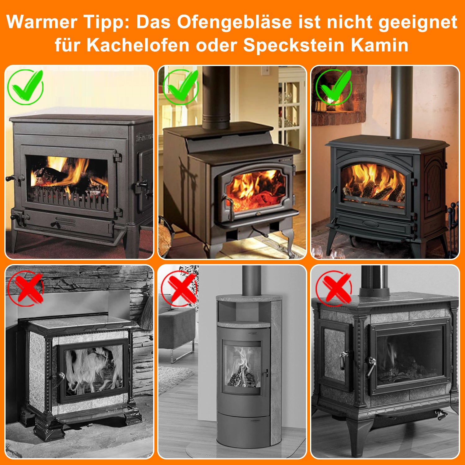4 Blade Stove Fan VDSF614B - Eco-Friendly Heat Powered Stove Fan for Wood Burning Stoves & Fireplaces - Perfect for Energy Efficiency & Even Heat Distribution in Living Rooms, Cabins & RV Camping