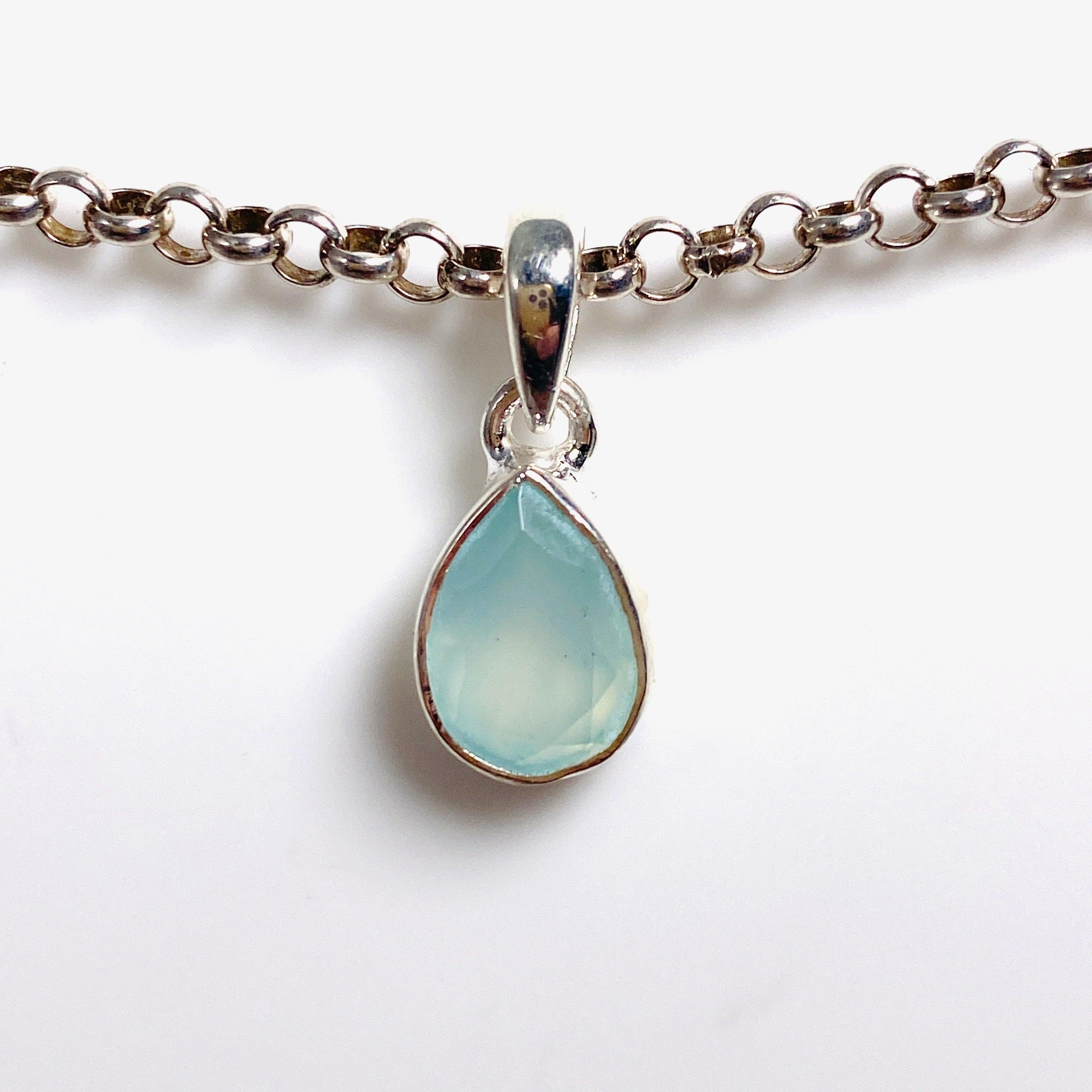 Elegant Petite Teardrop Faceted Pendant Necklace G2126T - Perfect for Daily Wear, Date Nights & Special Occasions