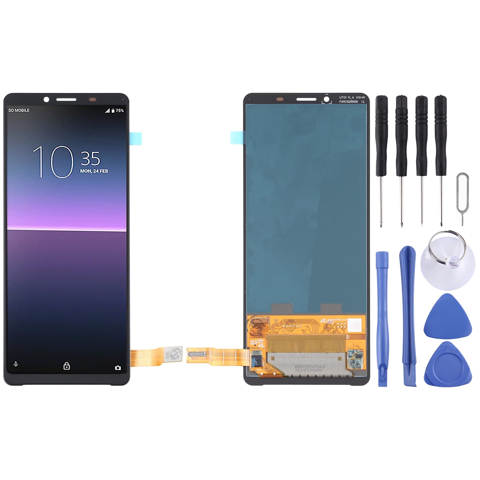 Original OLED LCD Screen for Sony Xperia 10 II with Digitizer - Full Assembly Replacement Part - High Quality Display Repair Kit for Gaming & Streaming