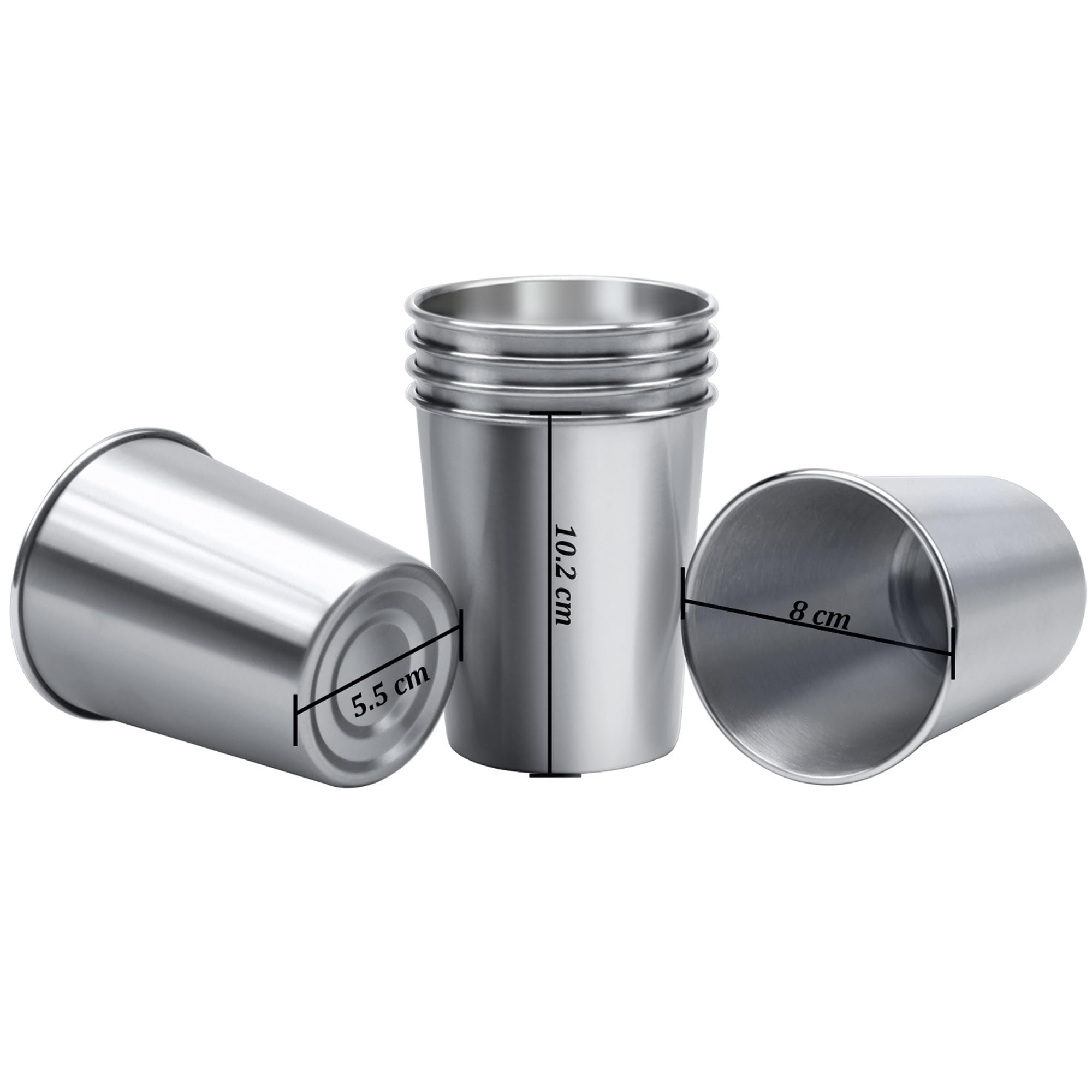 Ruisita 10-Pack 12oz Stainless Steel Cups - Shatterproof Metal Pint Glasses for Kids & Adults (12 Ounce/350ml) - Perfect for Parties, Camping, Picnics & Outdoor Drinking