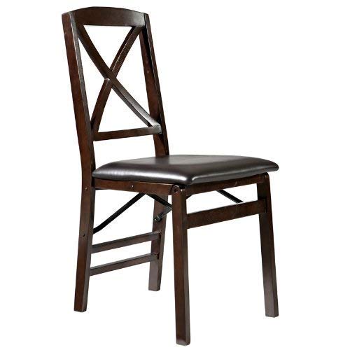 Linon Fully Assembled Triena X Back Folding Chair Set of 2 - 17